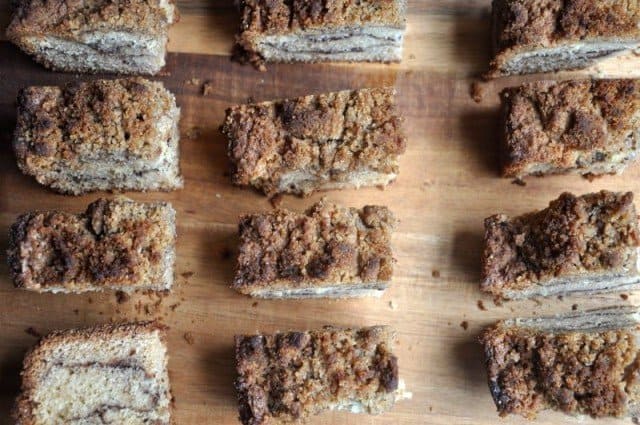 Pecan Coffee Cake 002 640x425 Sour Cream Pecan Crumb Coffee Cakes for a Crowd