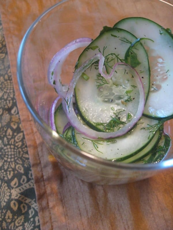  Shaved Cucumber Salad with Red Onion and Herbs