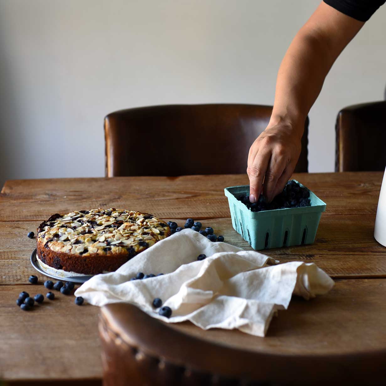 Coconut, Almond, and Blueberry Cake