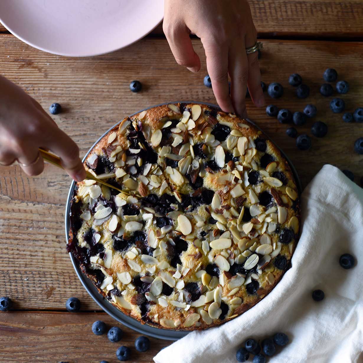 Coconut, Almond, and Blueberry Cake