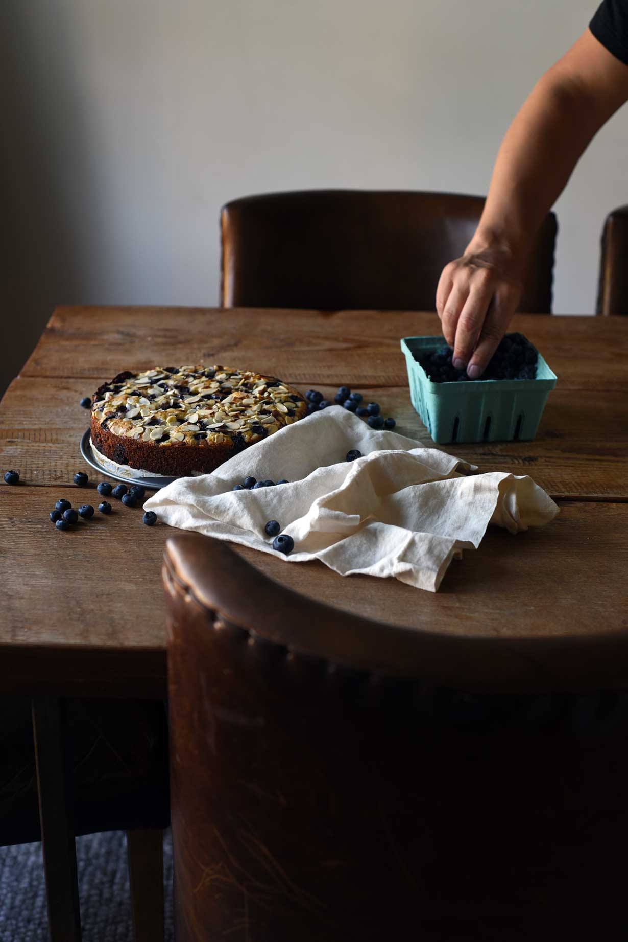 Coconut, Almond, and Blueberry Cake