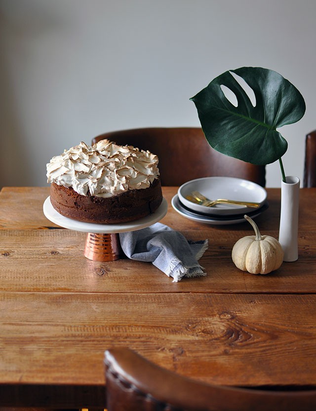 Pumpkin Chocolate Cake With Soft Merengue