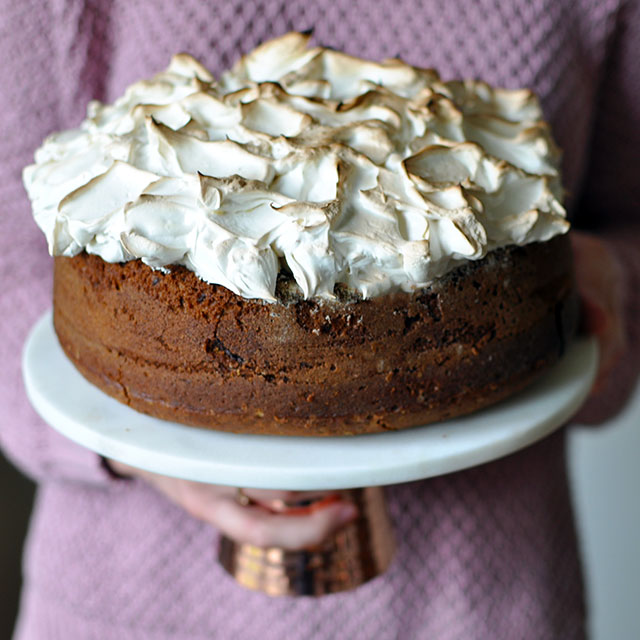 Pumpkin Chocolate Cake With Soft Merengue
