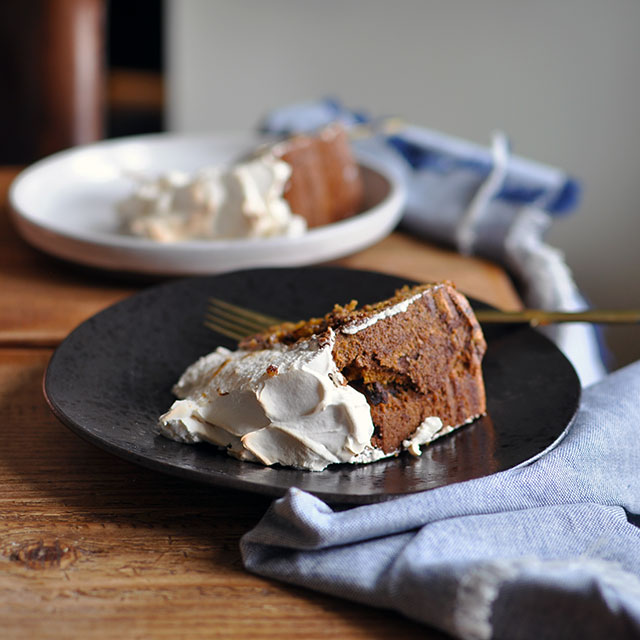 Pumpkin Chocolate Cake With Soft Merengue