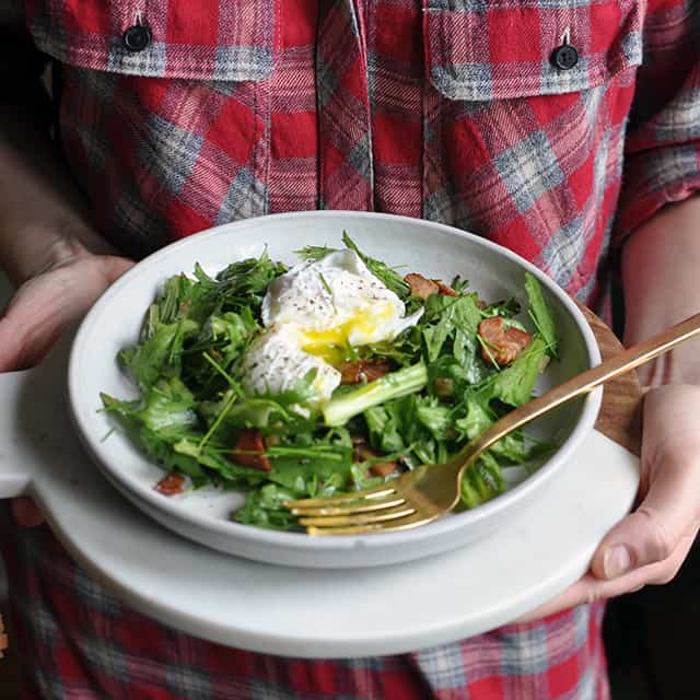 Frisée Salad with Warm Bacon Vinaigrette