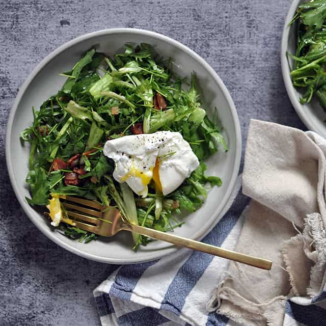 Frisée Salad with Warm Bacon Vinaigrette