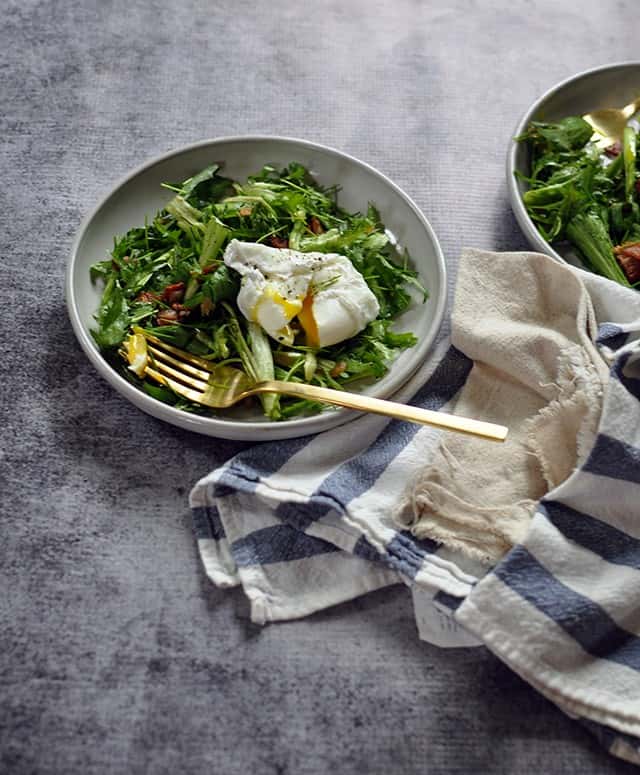 Frisée Salad with Warm Bacon Vinaigrette