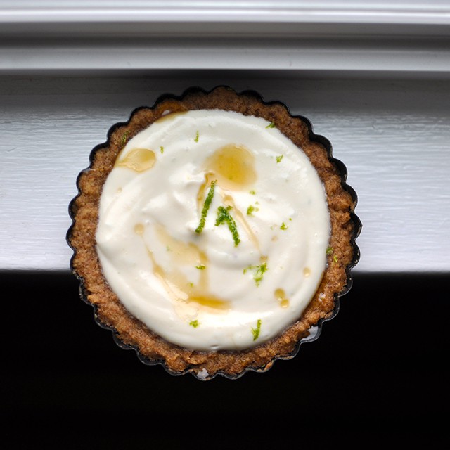 Ricotta-Lime Tarts in Walnut Crust