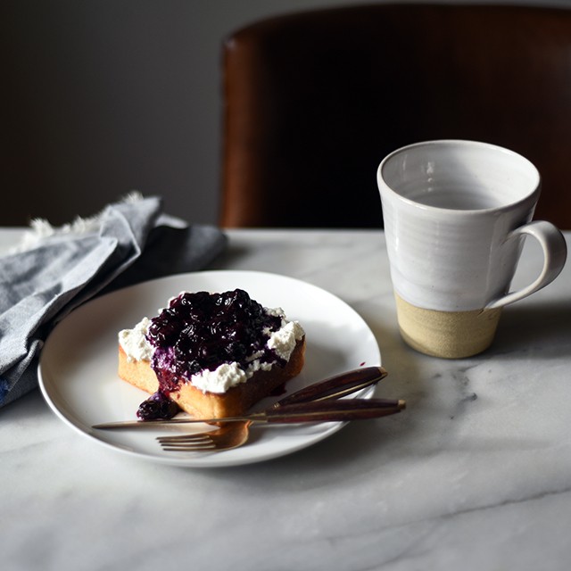 Ricotta Toast with Blueberry-Basil Quick Jam