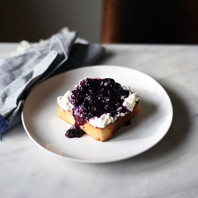 Ricotta Toast with Blueberry-Basil Quick Jam