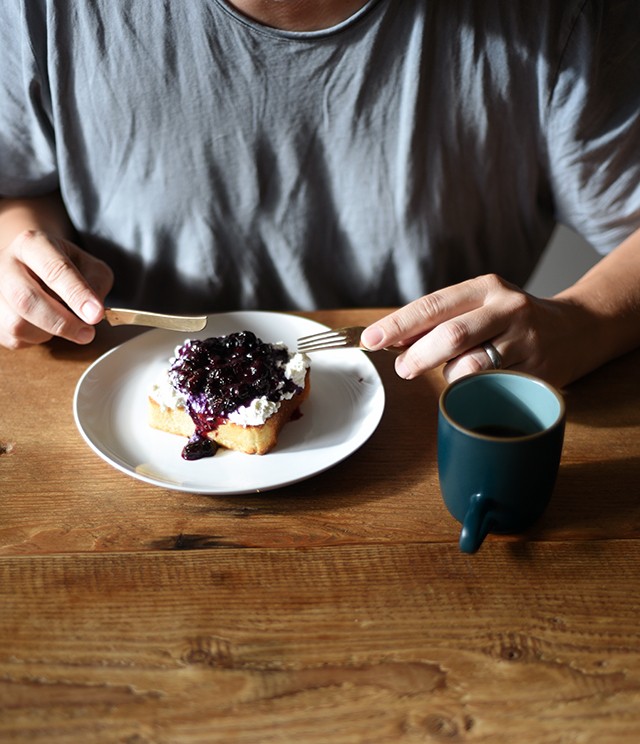 Ricotta Toast with Blueberry-Basil Quick Jam