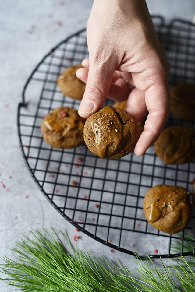 Soft Glazed Molasses Cookies