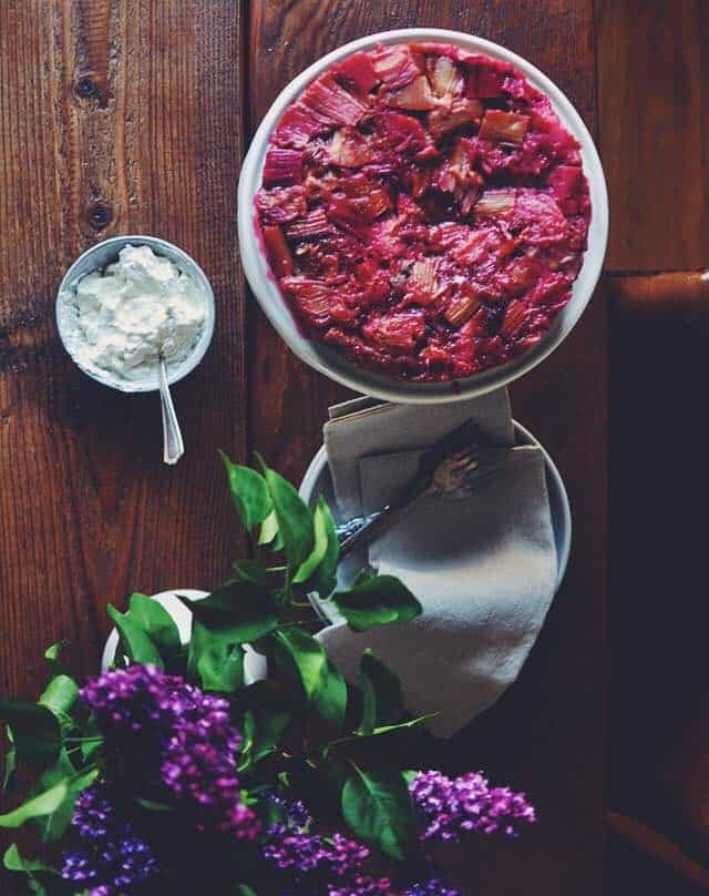 Rhubarb and Rye Upside Down Cake