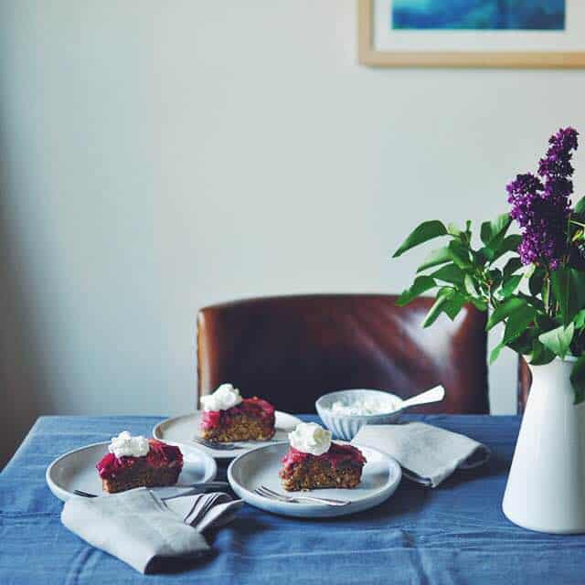 Rhubarb and Rye Upside Down Cake