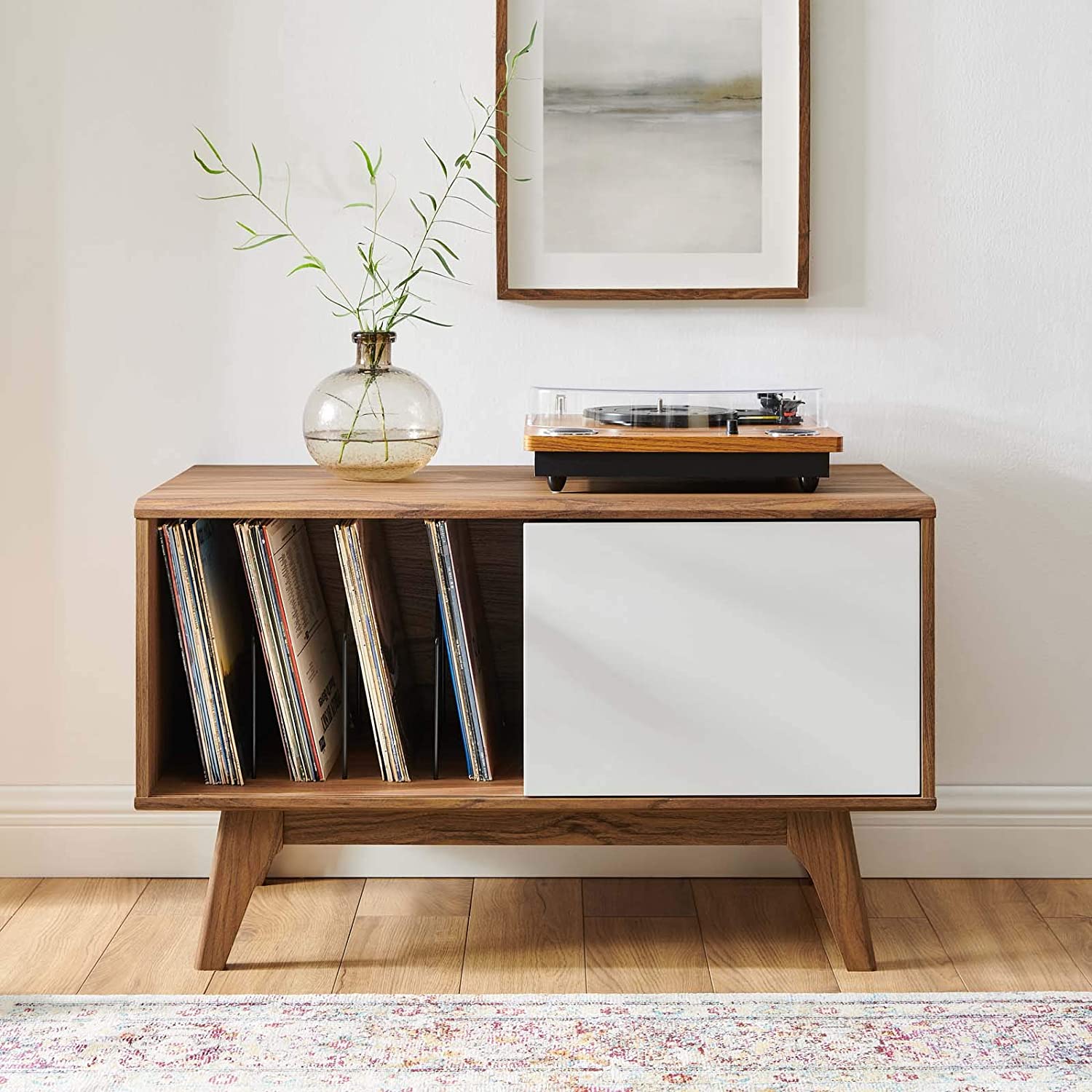 Modway Envision Mid-Century Vinyl Record Console