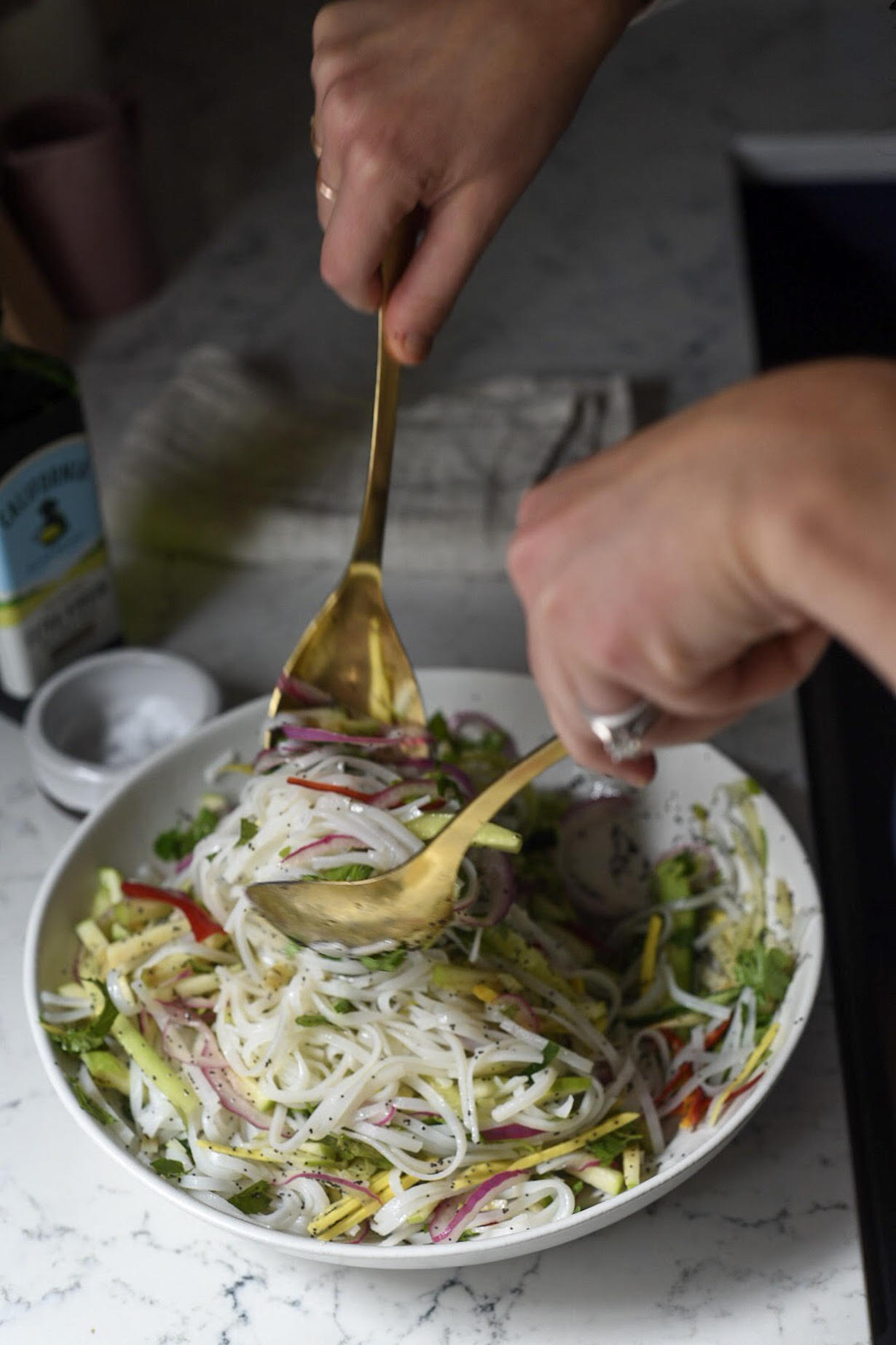 Rice Noodle Salad with Cucumber and Poppy Seeds