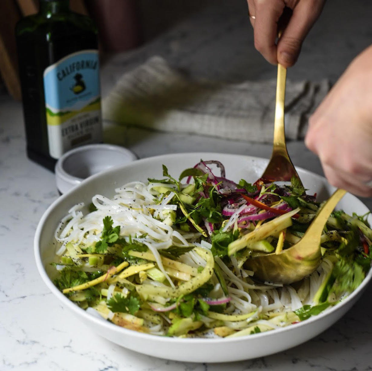 Rice Noodle Salad with Cucumber and Poppy Seeds