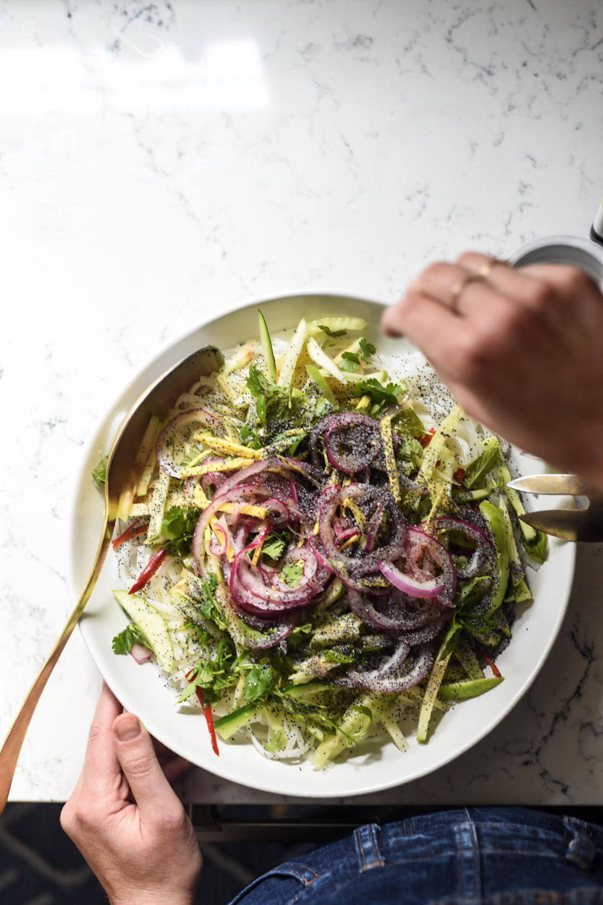 Rice Noodle Salad with Cucumber and Poppy Seeds