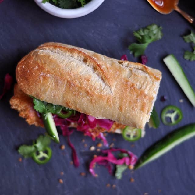 Oven-Fried Chicken Katsu Banh Mi