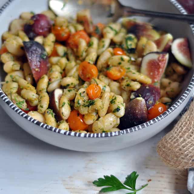 Herbed Parmesan Beans with Tomatoes and Figs