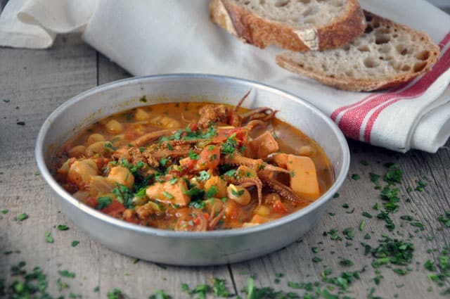 Braised Squid with Chickpeas from Rustica New York Times Notable