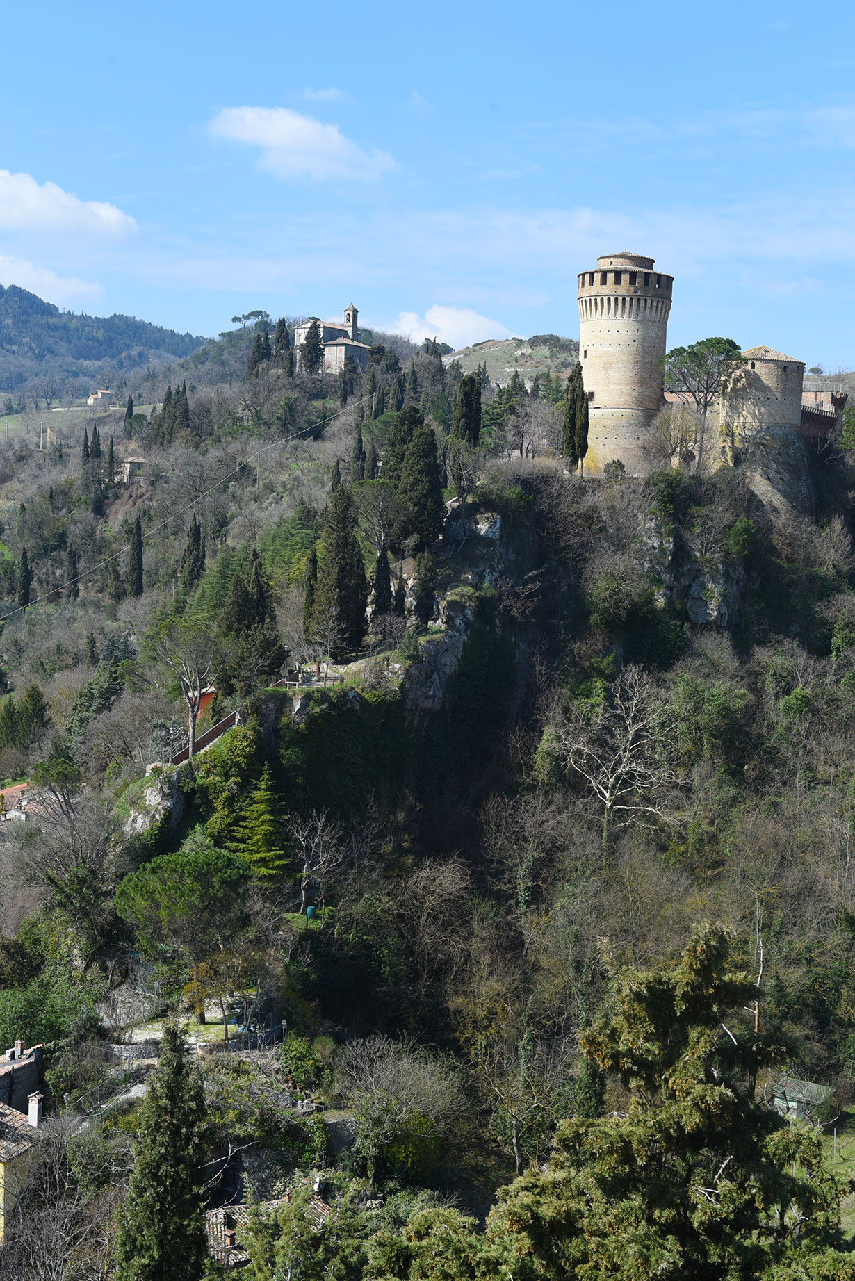 The hillside town of Brisighella, Emilia Romagna