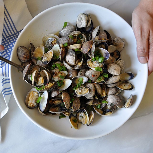 Clams with Lime-Basil Butter