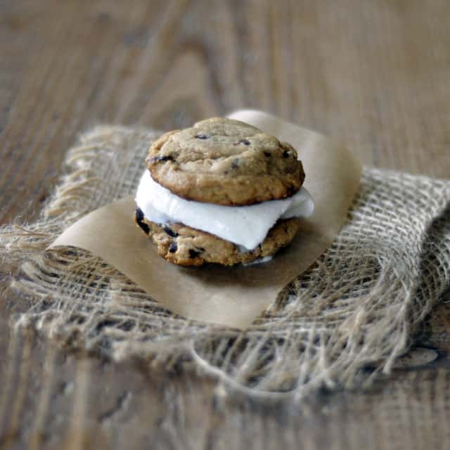 Peanut Butter and Chocolate Chunk Ice Cream Sandwiches