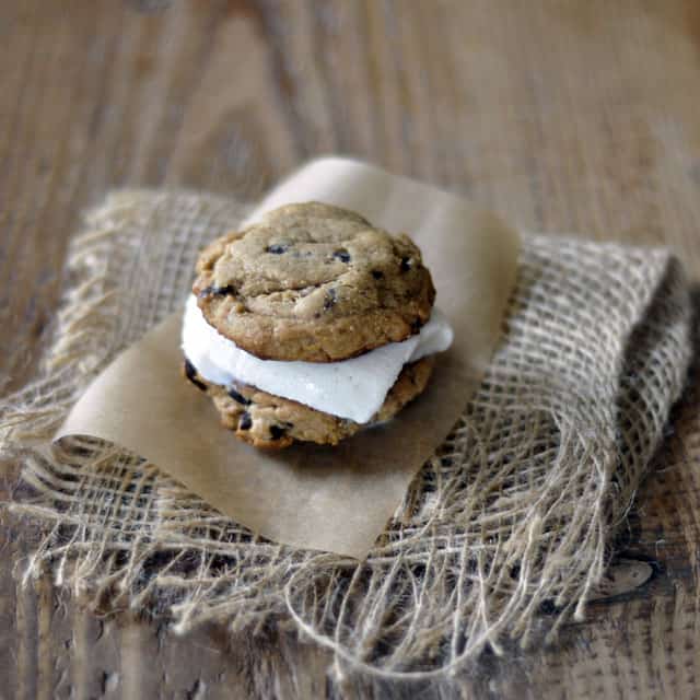 Peanut Butter and Chocolate Chunk Ice Cream Sandwiches