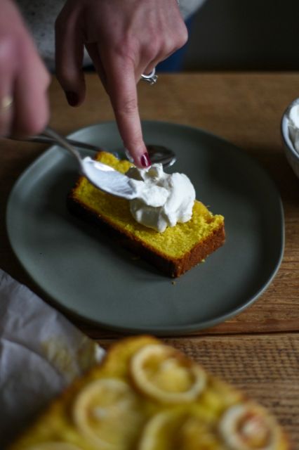 Lemony Turmeric Tea Cake recipe from Alison Roman's Nothing Fancy cookbook