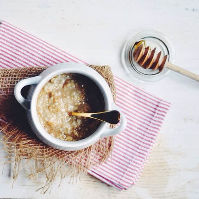 Steel Cut Oats with Peanut Butter, Honey and Cinnamon