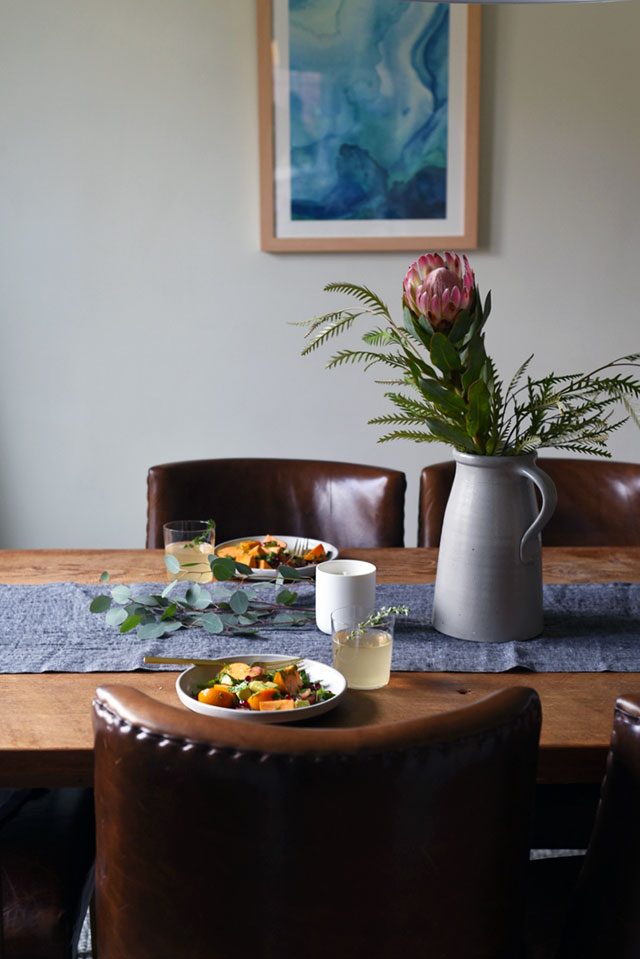 Persimmon Salad with Grapes, Avocado, and Walnuts