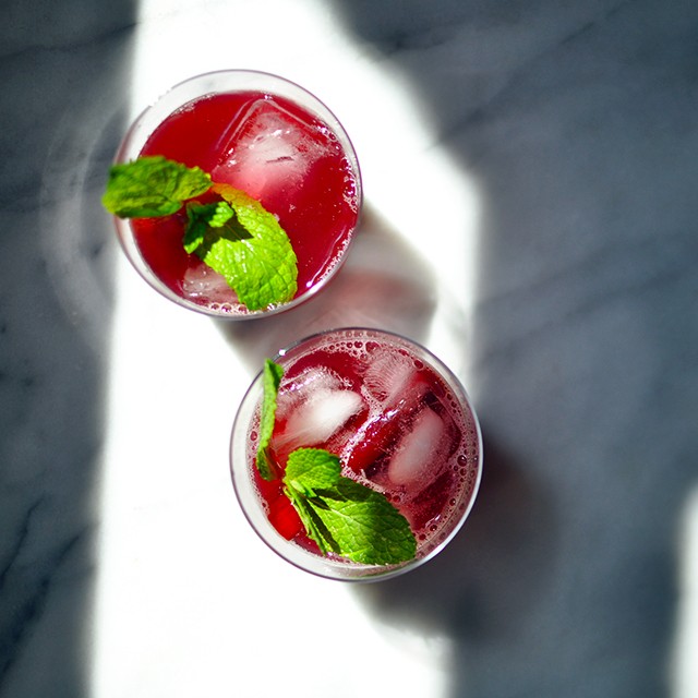 Iced Rhubarb-Hibiscus Tea