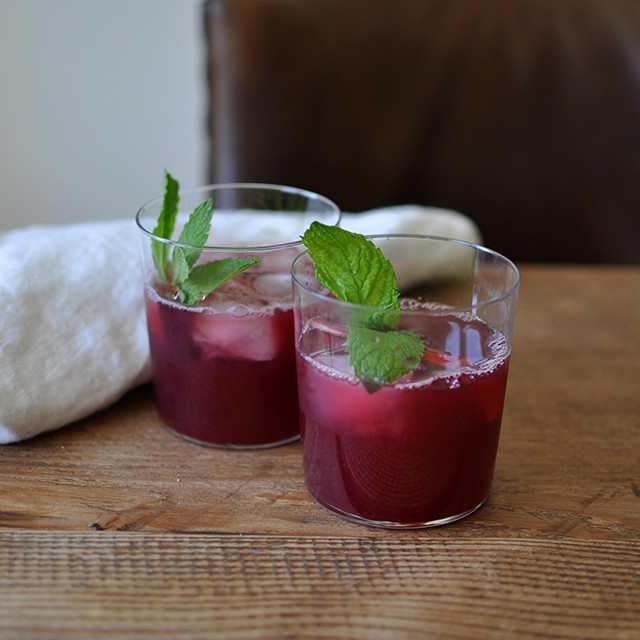 Iced Rhubarb-Hibiscus Tea