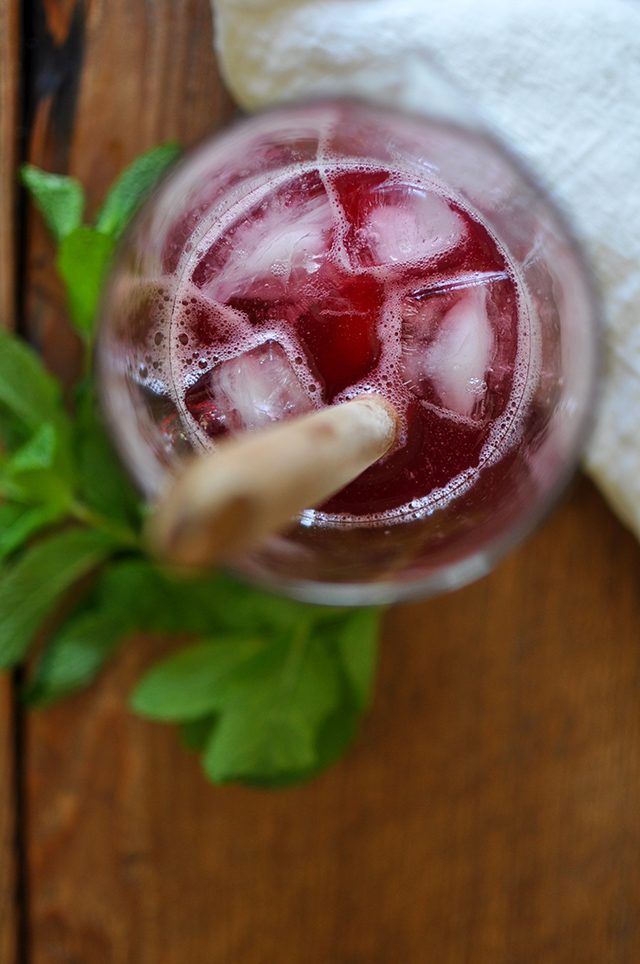 Iced Rhubarb-Hibiscus Tea