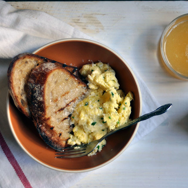  Soft-Scrambled Eggs with Buttery Toast 