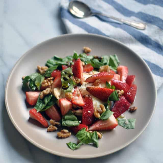 Strawberry, Burrata and Basil Salad