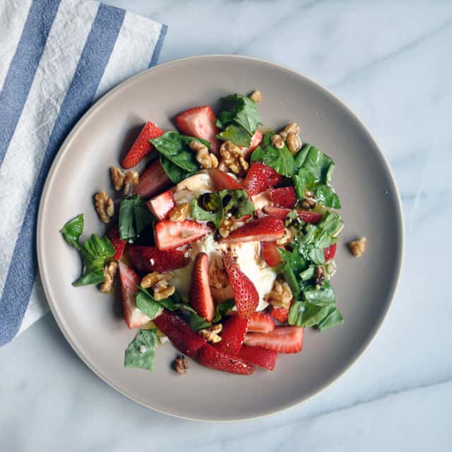 Strawberry, Burrata and Basil Salad