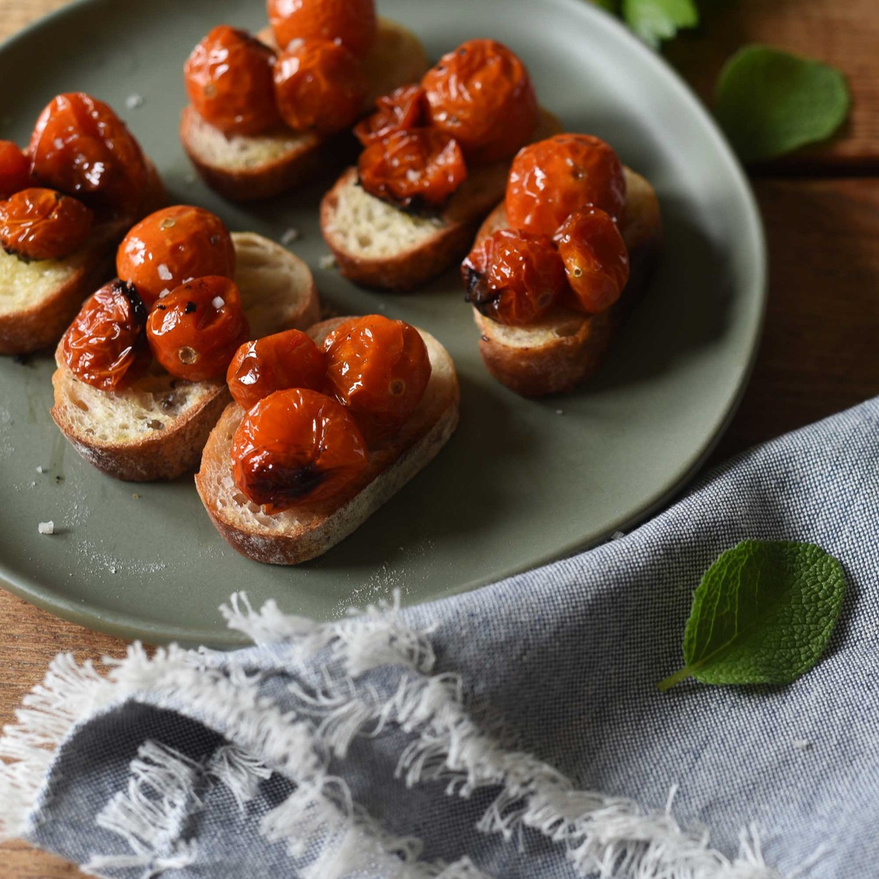 Slow-Roasted Cherry Tomato Toasts