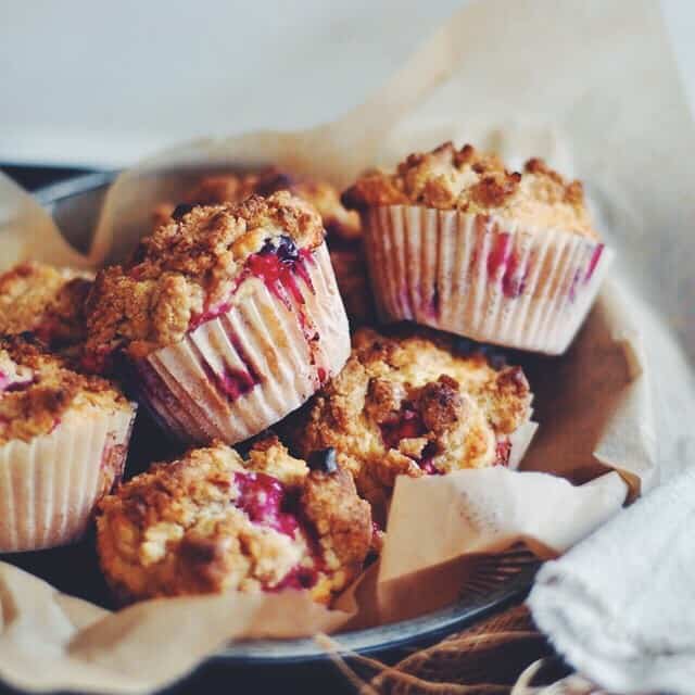 Cranberry Muffins with Walnut Crumb Topping