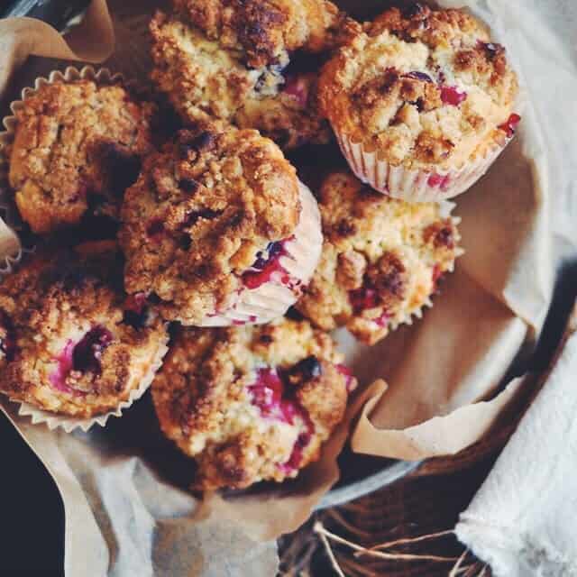 Cranberry Muffins with Walnut Crumb Topping