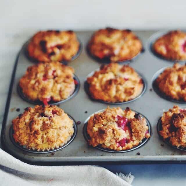 Cranberry Muffins with Walnut Crumb Topping