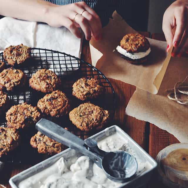 Muscovado Chocolate Chip Cookie Ice Cream Sandwiches